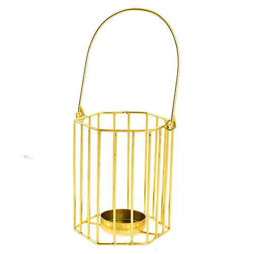 Mango Homes Metal Tea Light Candle Holder (Lining Basket) with Hanging Stand for Home Decor