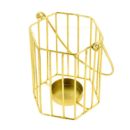 Mango Homes Metal Tea Light Candle Holder (Lining Basket) with Hanging Stand for Home Decor