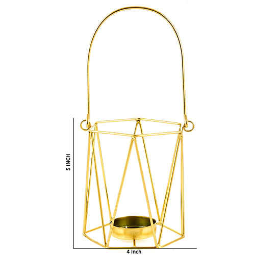 Mango Homes Metal Tea Light Candle Holder (Basket) with Hanging Stand for Home Decor