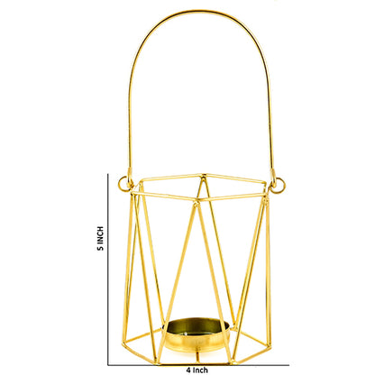 Mango Homes Metal Tea Light Candle Holder (Basket) with Hanging Stand for Home Decor