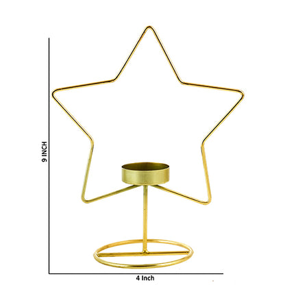 Mango Homes Metal Tea Light Candle Holder Stand(Star Shape) for Home Decor