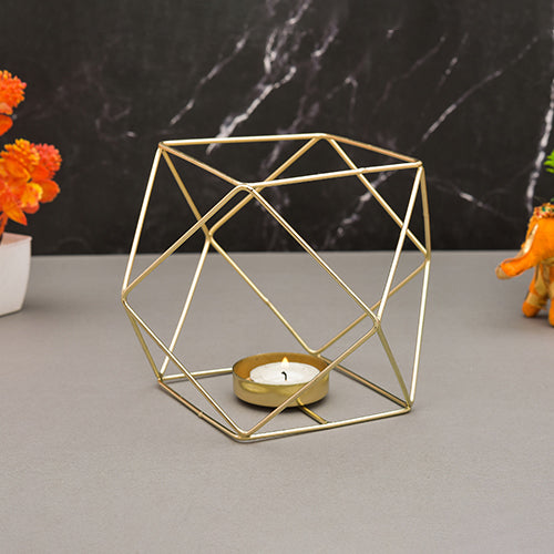 Mango Homes Metal Tea Light Candle Holder (Diamond shape) for Home Decor