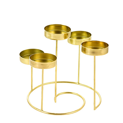 Mango Homes Metal Tea Light Candle Holder Stand for Home Decor(GOLD)