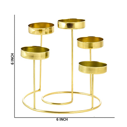 Mango Homes Metal Tea Light Candle Holder Stand for Home Decor(GOLD)