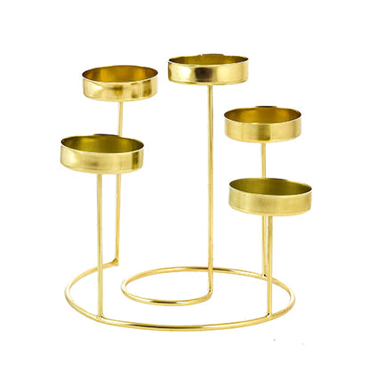 Mango Homes Metal Tea Light Candle Holder Stand for Home Decor(GOLD)