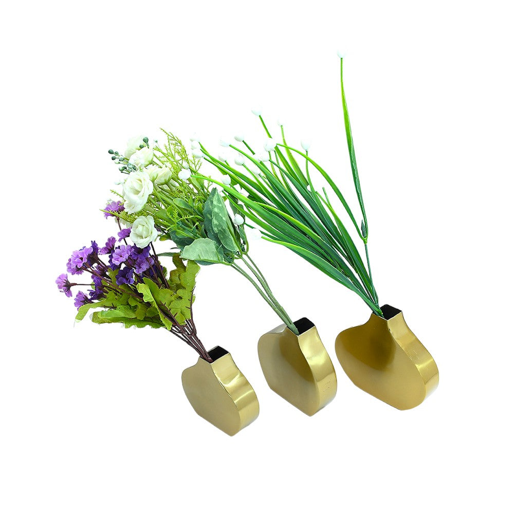 Mango Homes Brilliance Handcrafted Golden Floral Vases