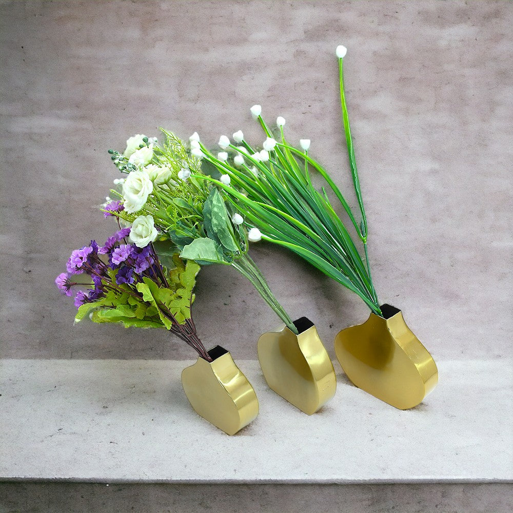 Mango Homes Brilliance Handcrafted Golden Floral Vases