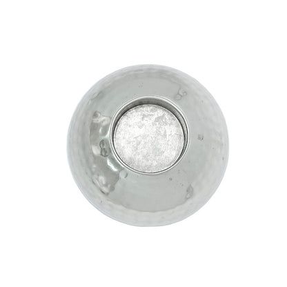 Mango Homes Artisan Crafted Petite Silver Hammered Metal Ball Tea Light Holder