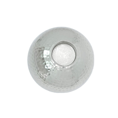 Mango Homes Artisan Crafted Silver Hammered Metal Ball Tea Light Holder