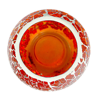 Mango Homes Glass Crackle Tea Light Holder (RED)