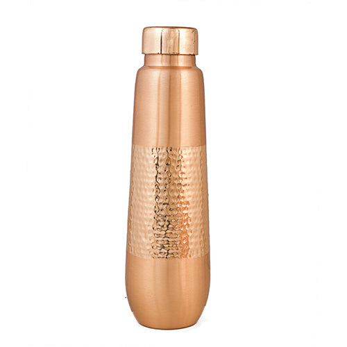 Pure Copper Water Bottle With 2 Tumblers|Lacquer Hammered Design