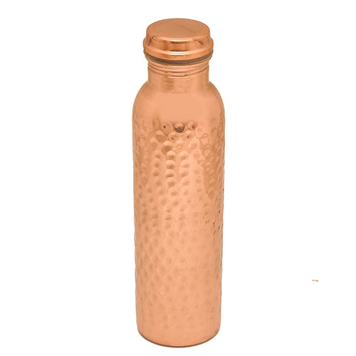 Pure Copper Water Bottle With Lacquer Hammered Design 1 litre(1000ml)