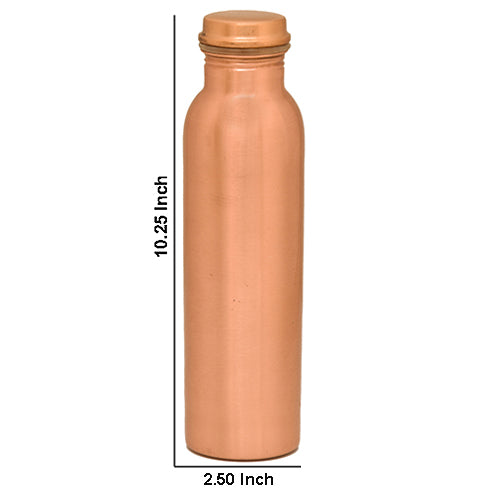 Pure Copper Water Bottle With Plain Design