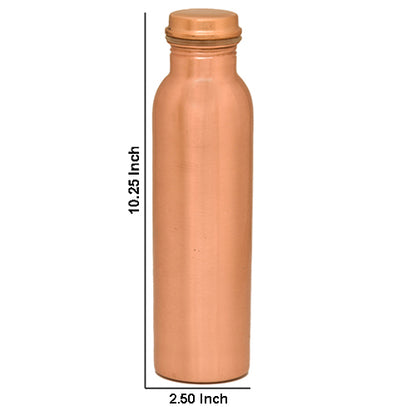 Pure Copper Water Bottle With Plain Design