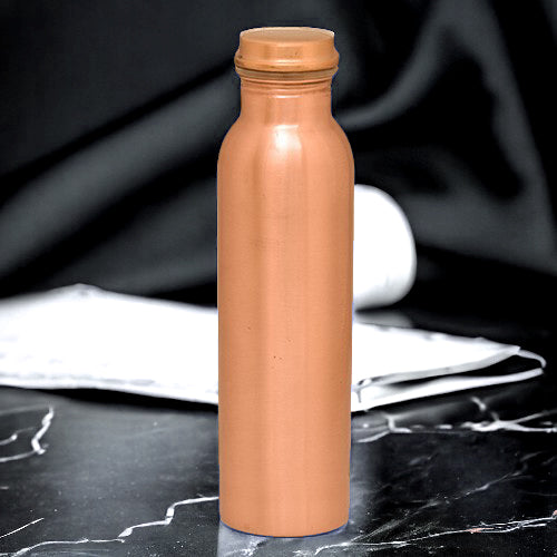 Pure Copper Water Bottle With Plain Design