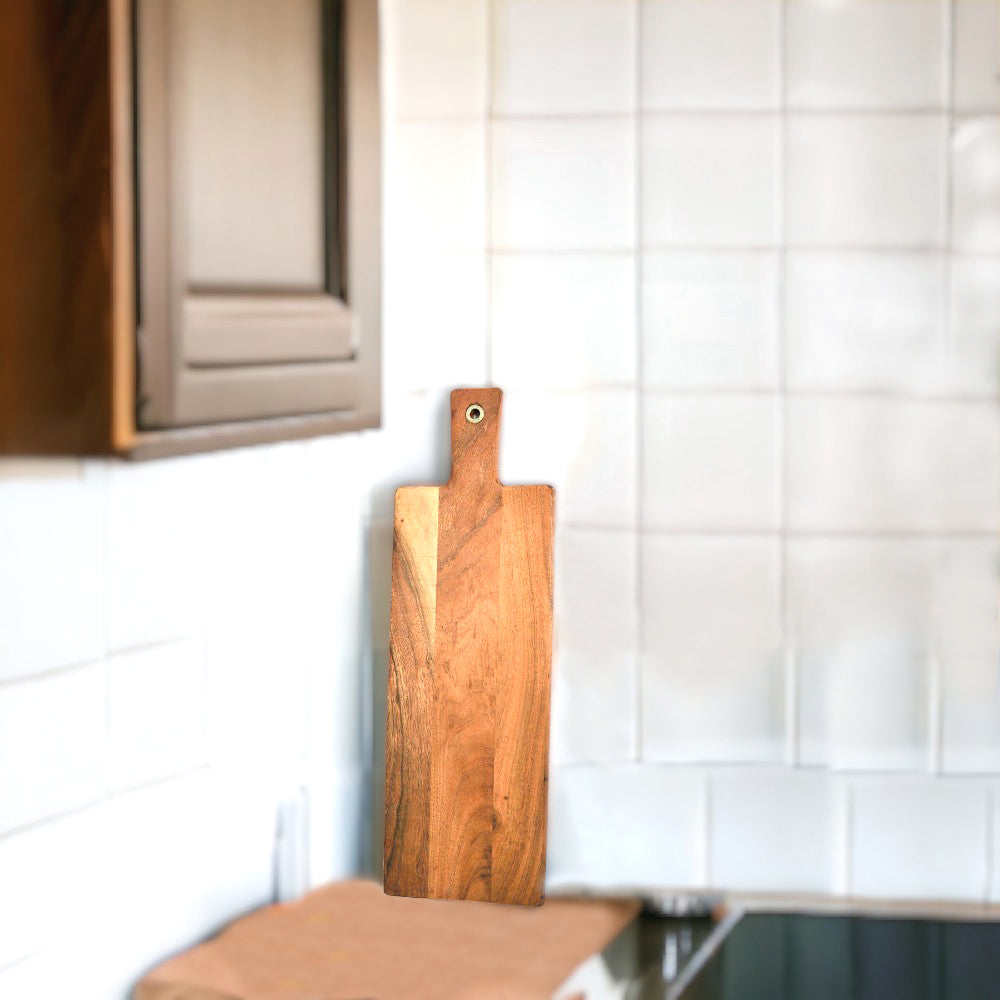 Mango Homes Wooden Platter With Handle (Anti Bacterial)