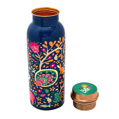 Pure Copper Water Bottle 500ml ( Meena Printed)