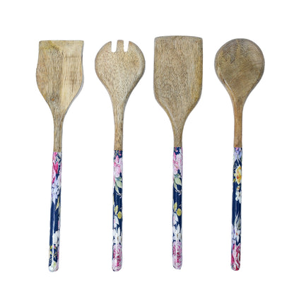 Mango Homes Wooden Floral Printed Spatula