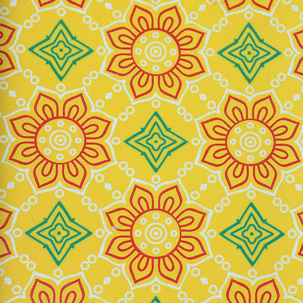 Mango Homes Mango Wood Square Tray Set of 5 PCS(Yellow) Tea Tray