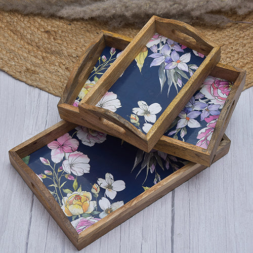 Mango Homes Mango Wood Rectangular Tray