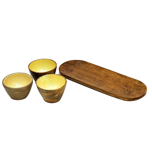 Mango Homes Marigold Printed 3Pcs Bowl