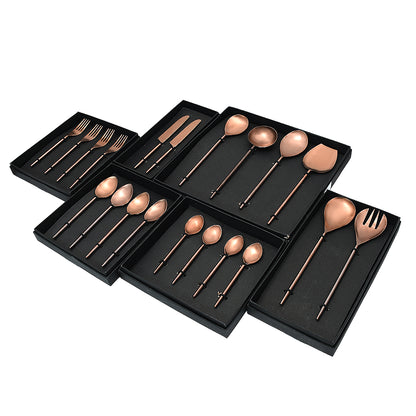 Mango Homes Luxurious 20-Pieces Rose Gold Stainless Steel Cutlery Set