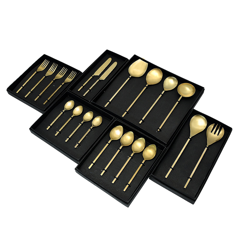 Mango Homes Luxurious 20-Pieces Golden Stainless Steel Cutlery Set