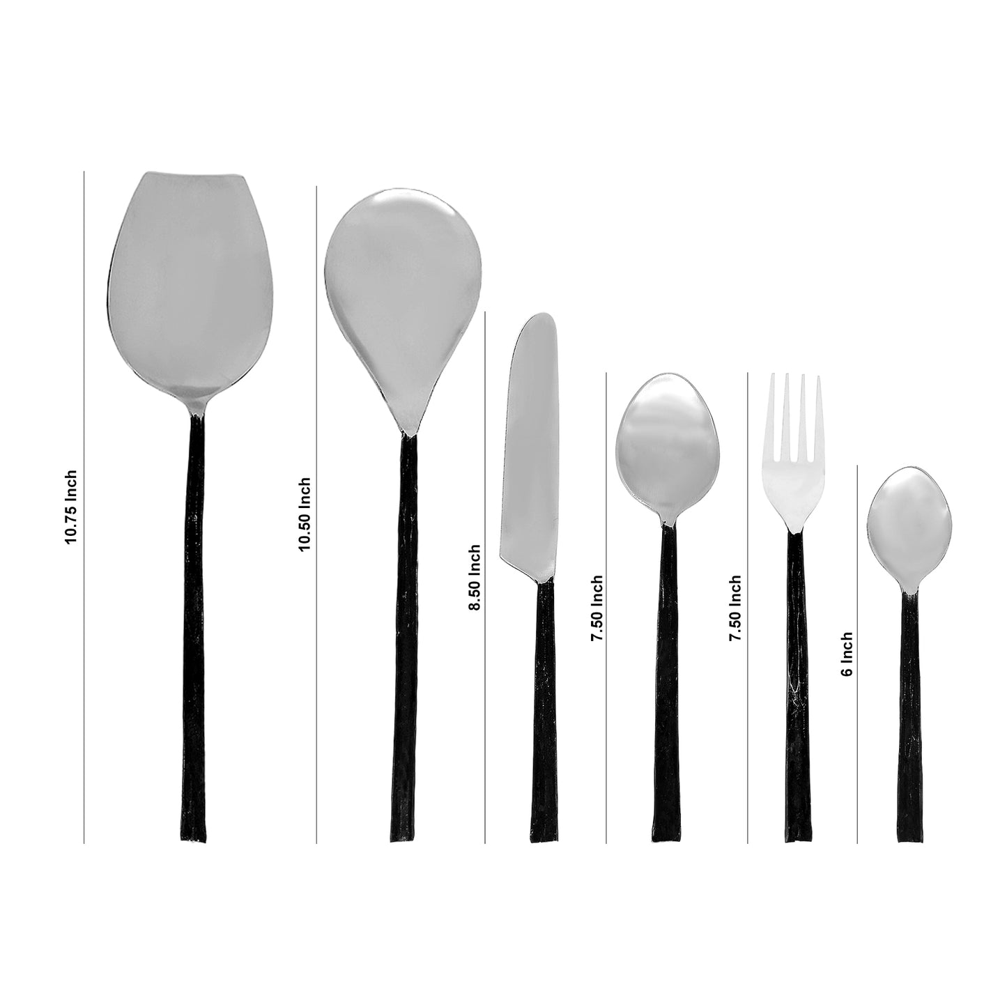 Mango Homes Luxurious 20-Pieces Silver & Black Stainless Steel Cutlery Set