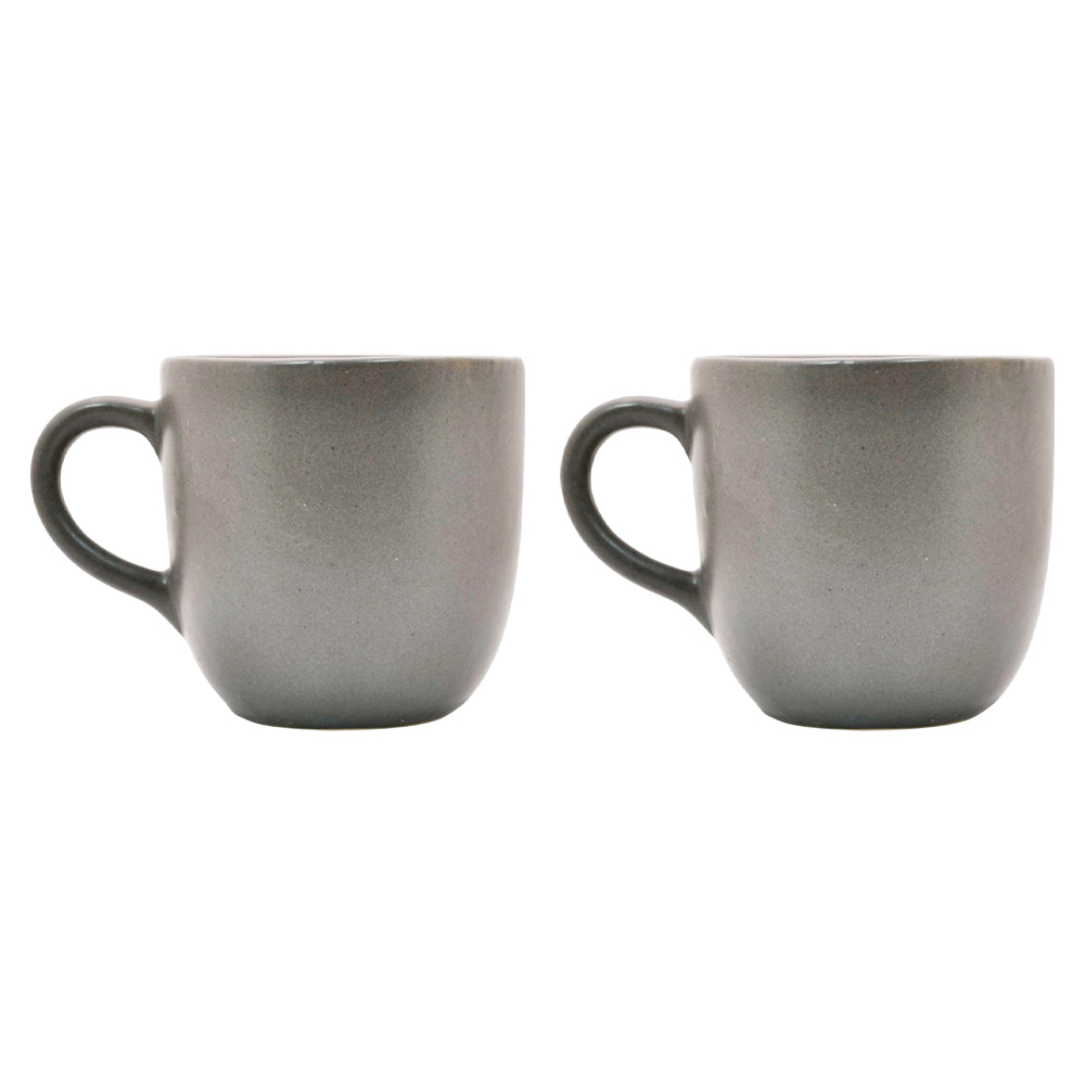 Mango Homes Simple & Elegant Grey Ceramic Cup (PACK OF 2)