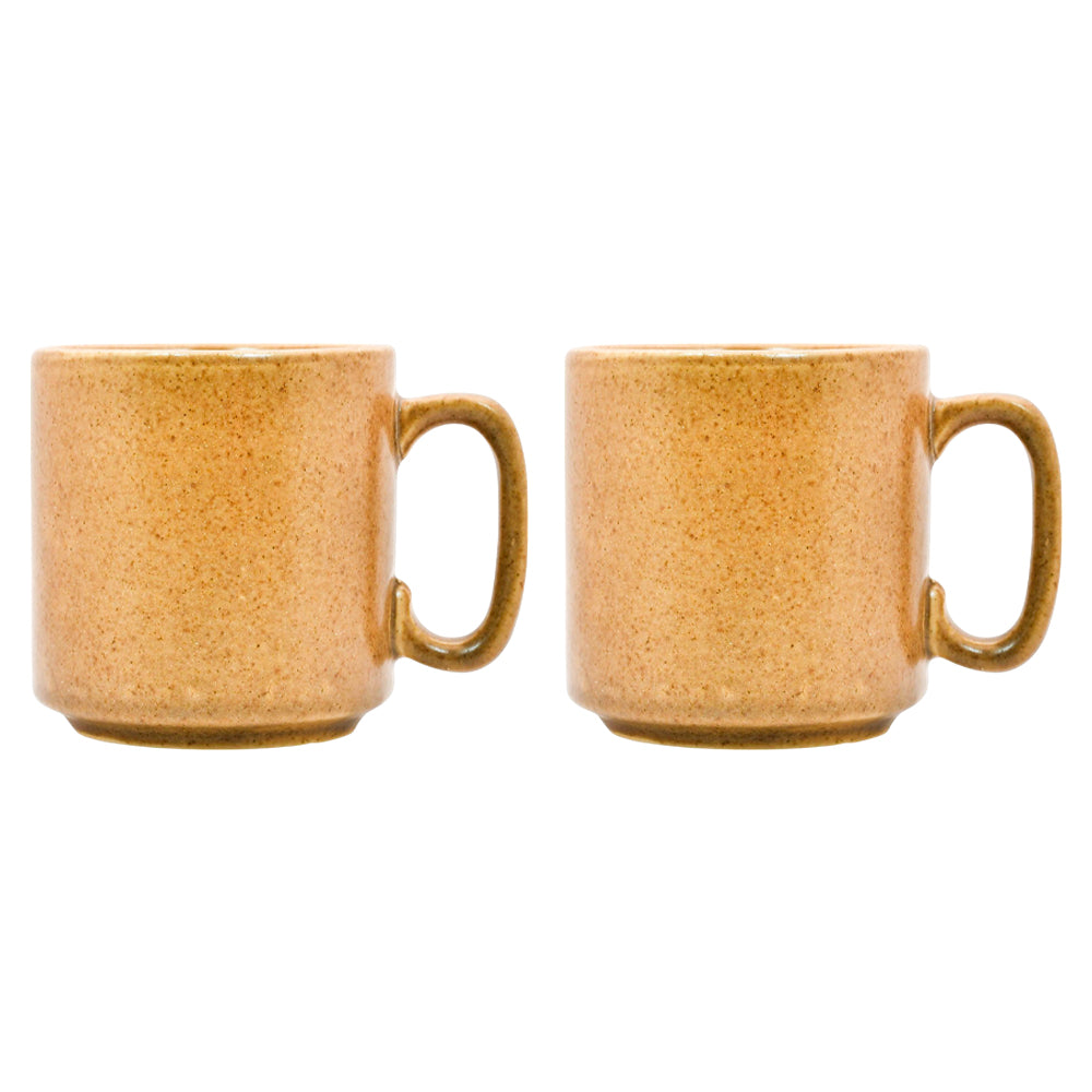 Mango Homes Handcrafted Light Brown Ceramic Mug (PACK OF 2)