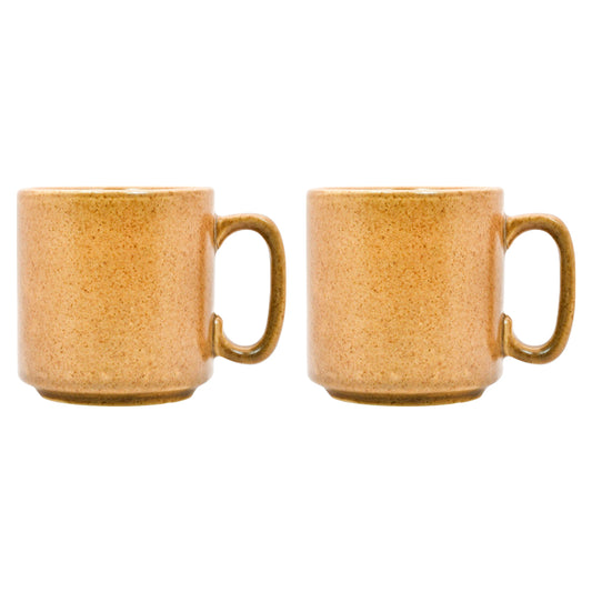 Mango Homes Handcrafted Light Brown Ceramic Mug (PACK OF 2)