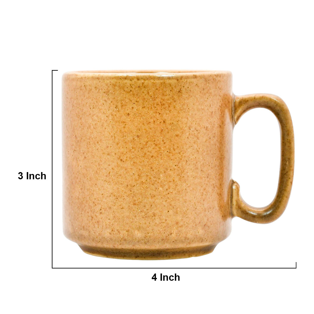 Mango Homes Handcrafted Light Brown Ceramic Mug (PACK OF 2)