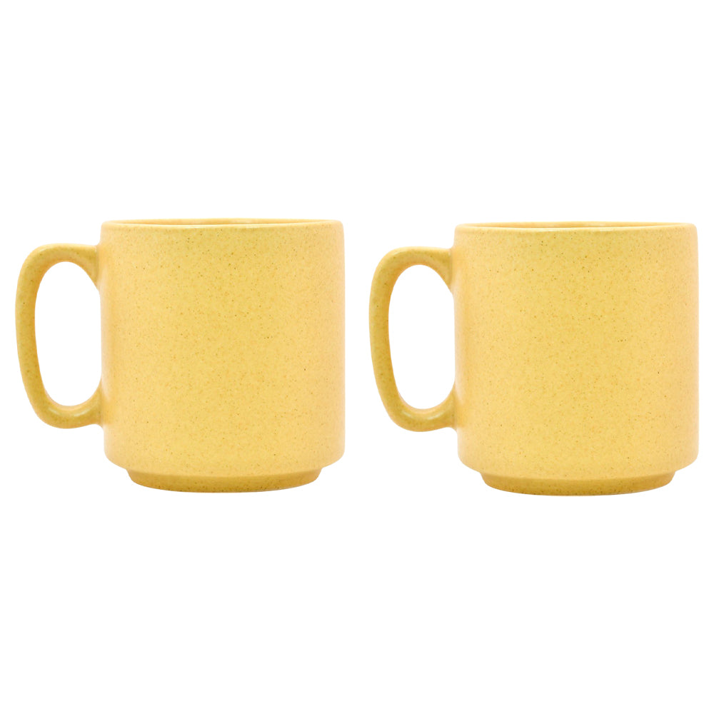 Mango Homes Sunny Yellow Ceramic Cup (PACK OF 2)