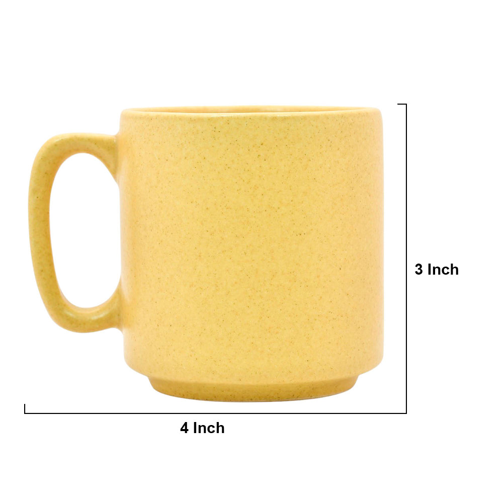 Mango Homes Sunny Yellow Ceramic Cup (PACK OF 2)