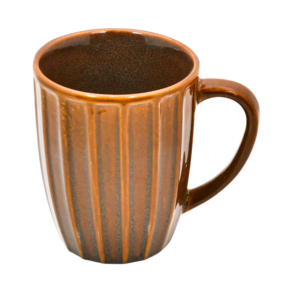 Mango Homes Brown Lined Ceramic Mug (PACK OF 2)