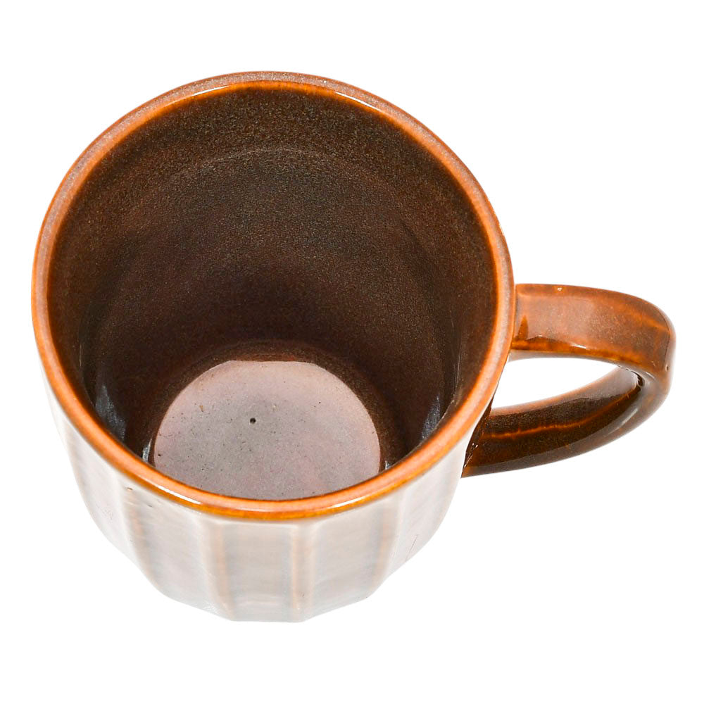 Mango Homes Brown Lined Ceramic Mug (PACK OF 2)