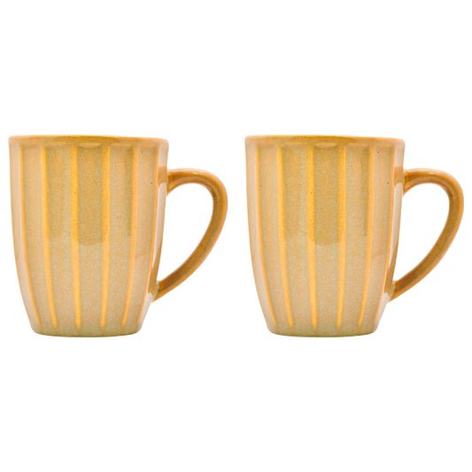 Mango Homes Bold and Beautiful Orange Lining Ceramic Mug (PACK OF 2)