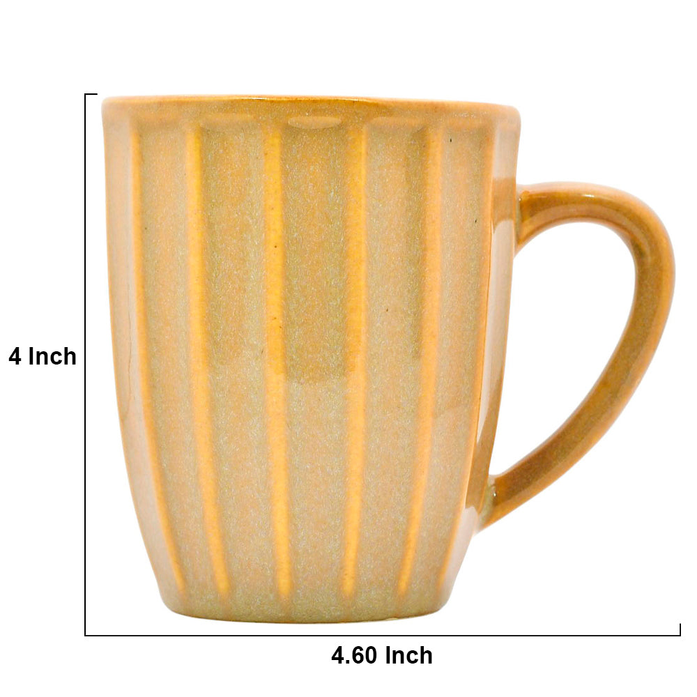 Mango Homes Bold and Beautiful Orange Lining Ceramic Mug (PACK OF 2)