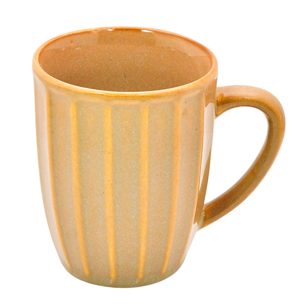 Mango Homes Bold and Beautiful Orange Lining Ceramic Mug (PACK OF 2)