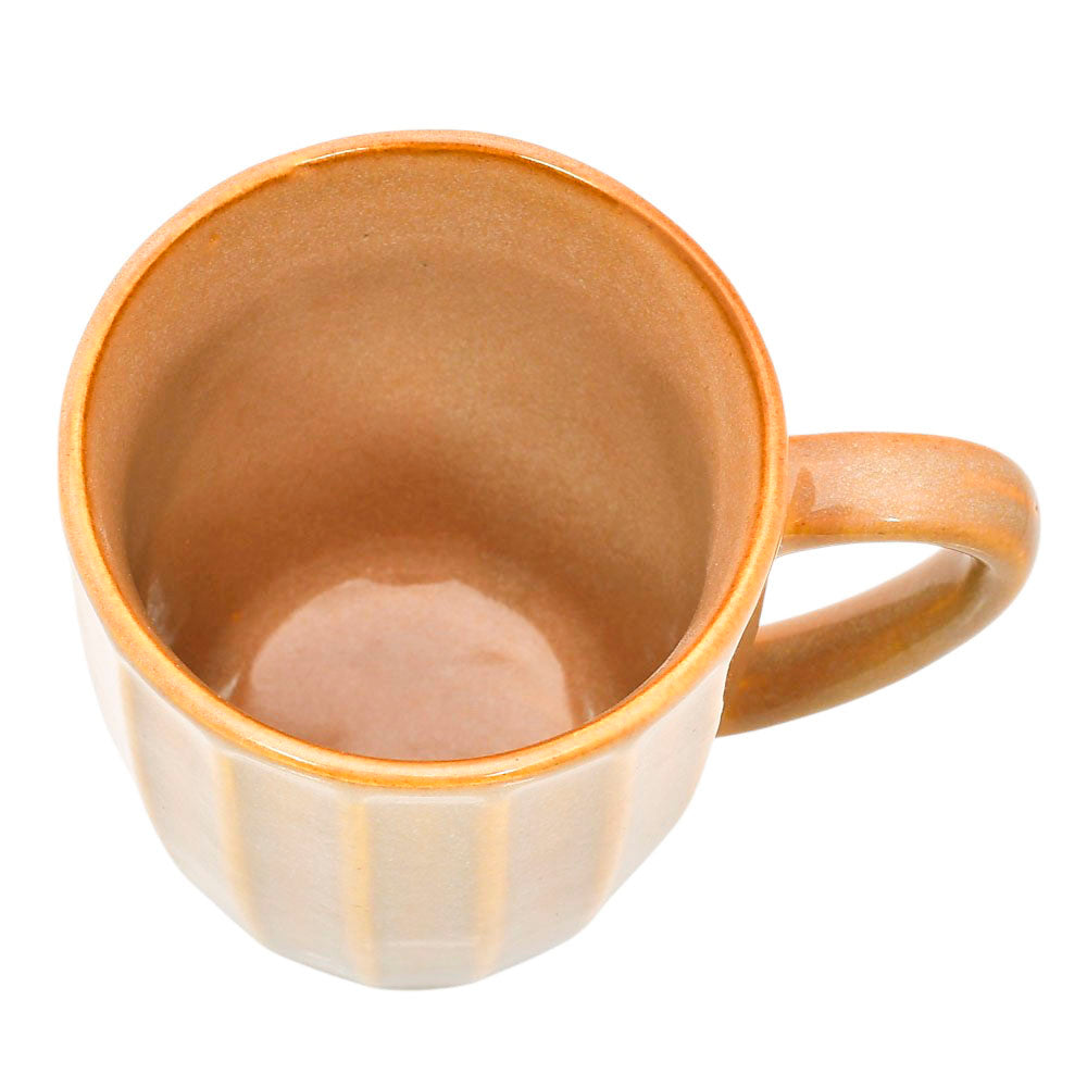 Mango Homes Bold and Beautiful Orange Lining Ceramic Mug (PACK OF 2)