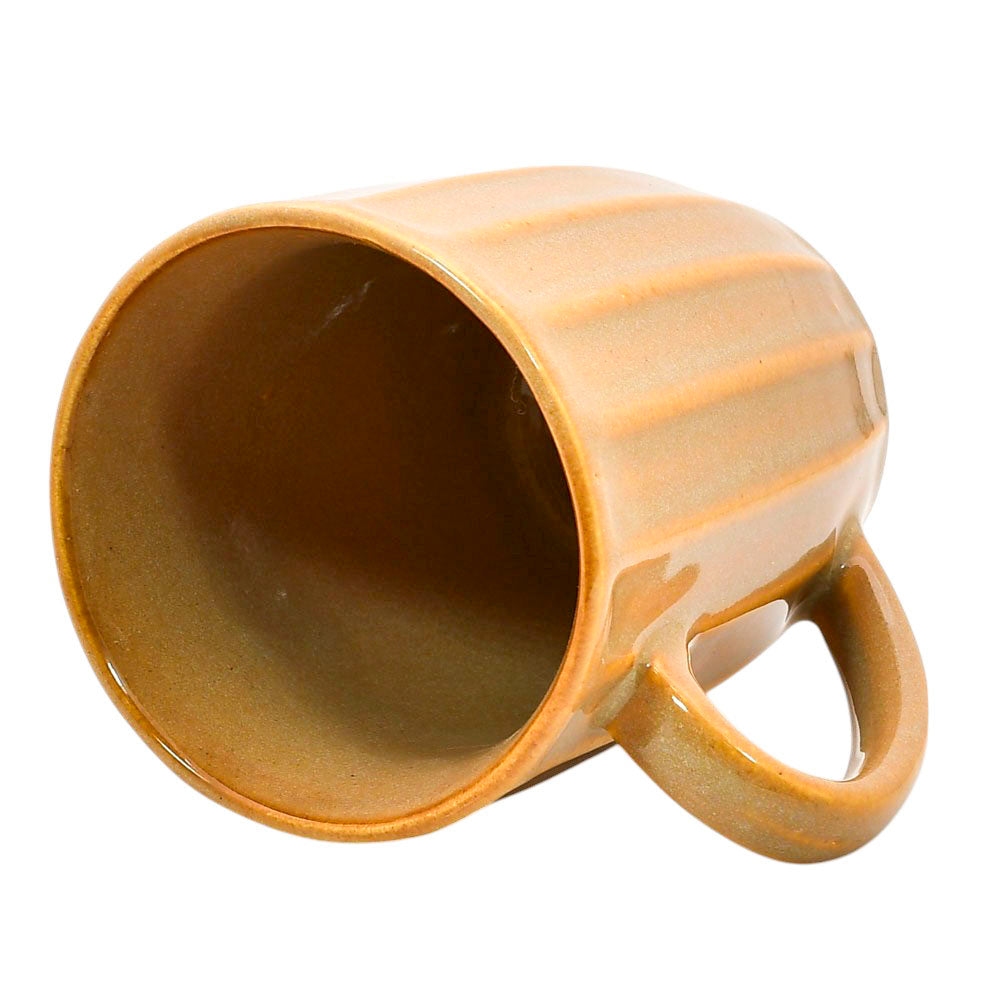 Mango Homes Bold and Beautiful Orange Lining Ceramic Mug (PACK OF 2)