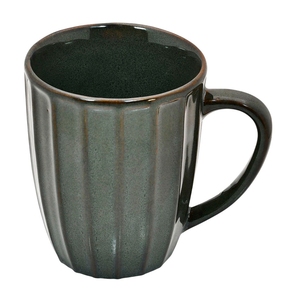 Mango Homes Stylish Dark Green Lining Ceramic Mug (PACK OF 2)