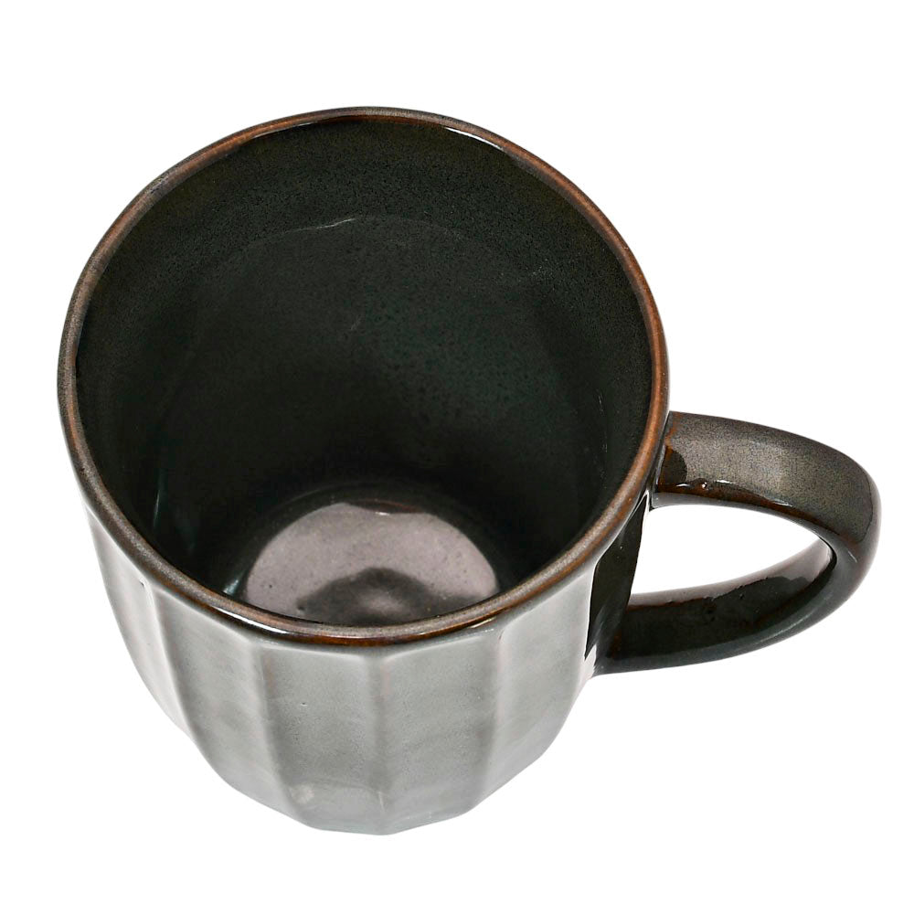 Mango Homes Stylish Dark Green Lining Ceramic Mug (PACK OF 2)