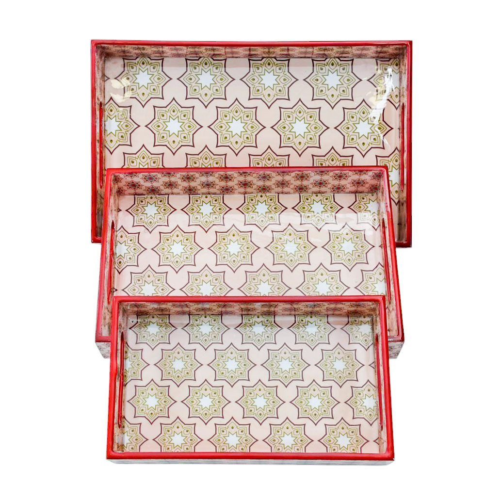 Versatile Pink Wooden Tray