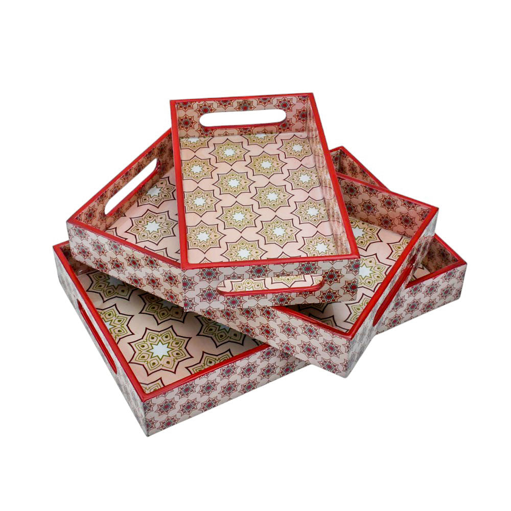 Versatile Pink Wooden Tray